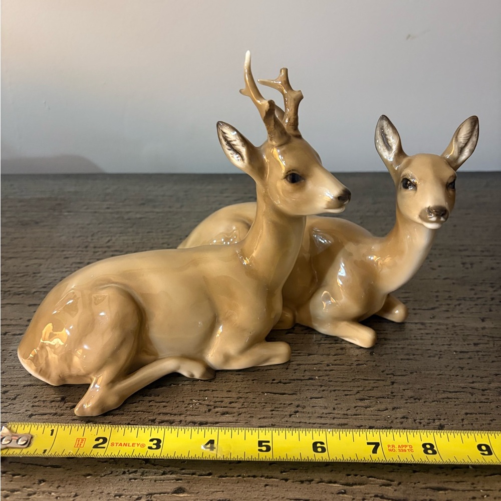 Elegant Hutschenreuther porcelain Deer Figurines